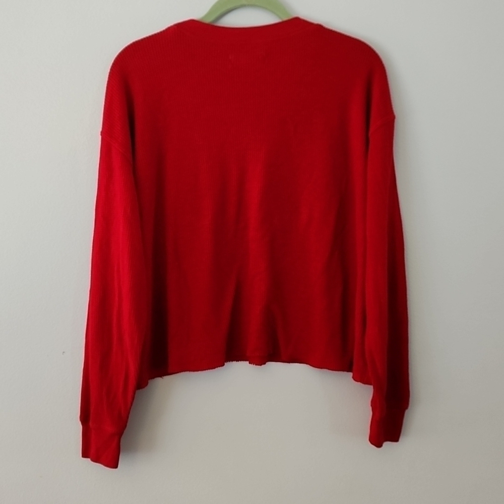 Hollister Red Pajama Crop Top Small - Picture 6 of 7